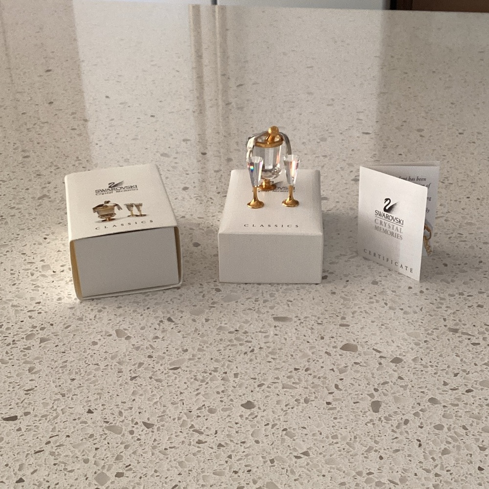 Swarovski Gold and Clear Crystal Accent